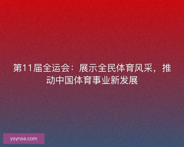 第11届全运会：展示全民体育风采，推动中国体育事业新发展