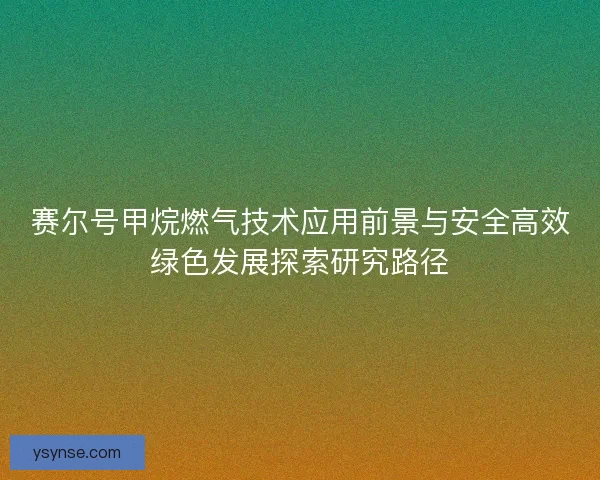 赛尔号甲烷燃气技术应用前景与安全高效绿色发展探索研究路径