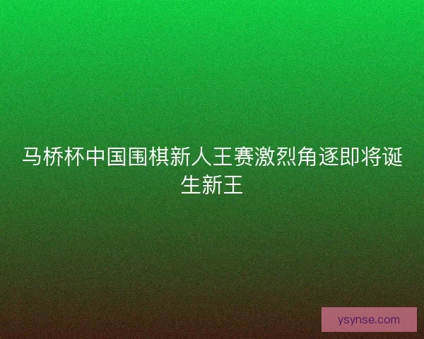 马桥杯中国围棋新人王赛激烈角逐即将诞生新王 马桥杯中国围棋新人王赛激烈角逐即将诞生新王
