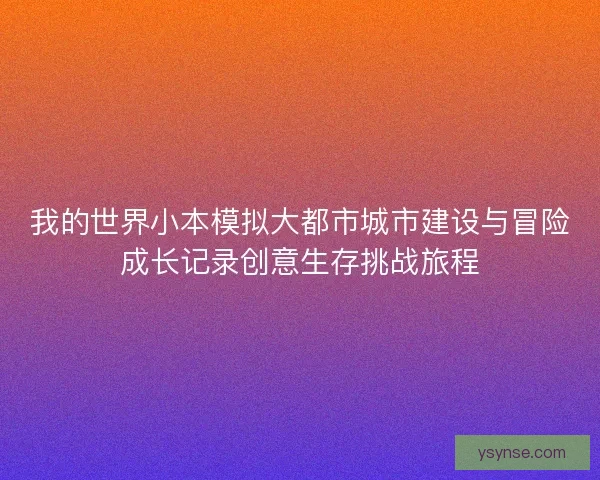 我的世界小本模拟大都市城市建设与冒险成长记录创意生存挑战旅程
